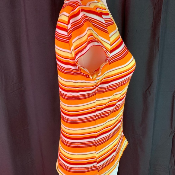 Weavers Girl orange and red striped tee size L - Picture 4 of 6